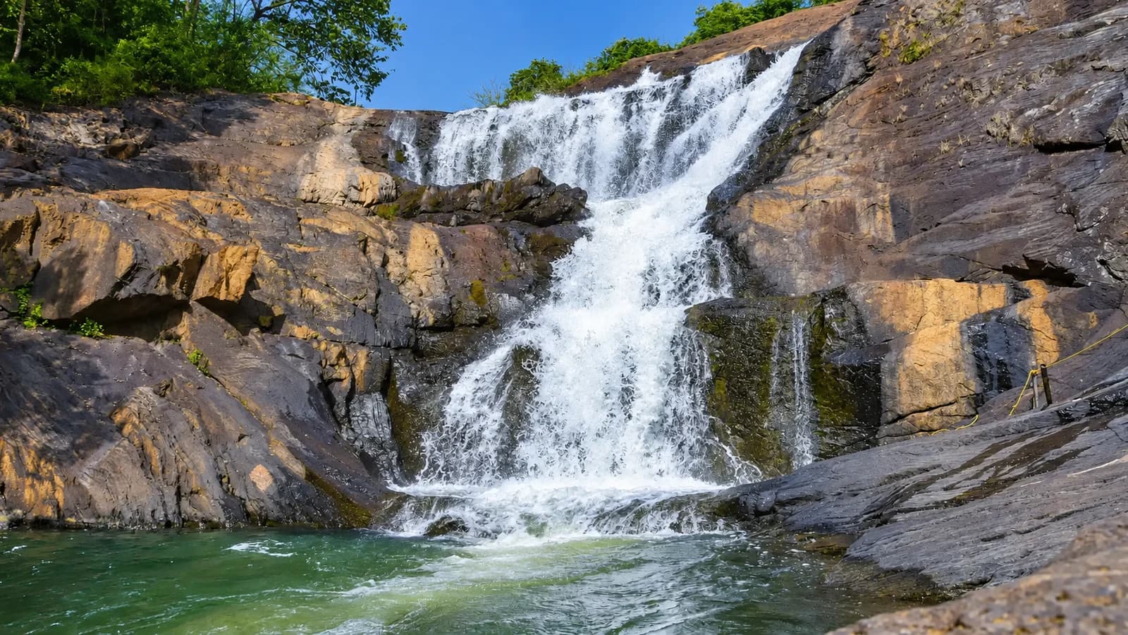 Kanthanpara waterfall and its rocky pool