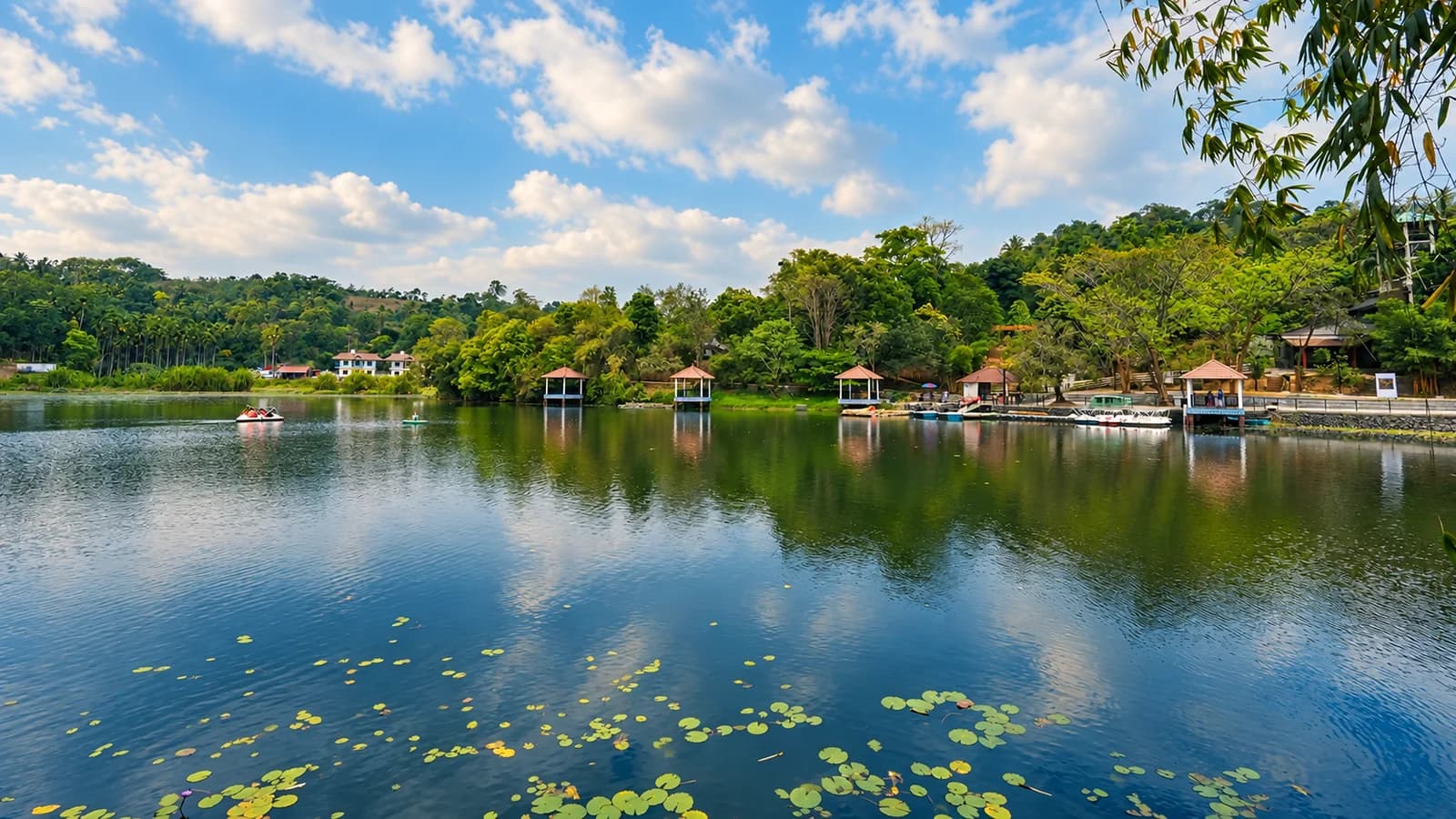 Karlad Lake with lakeside pavilions
